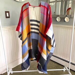 Aerie Accessories Woven Plaid Poncho
